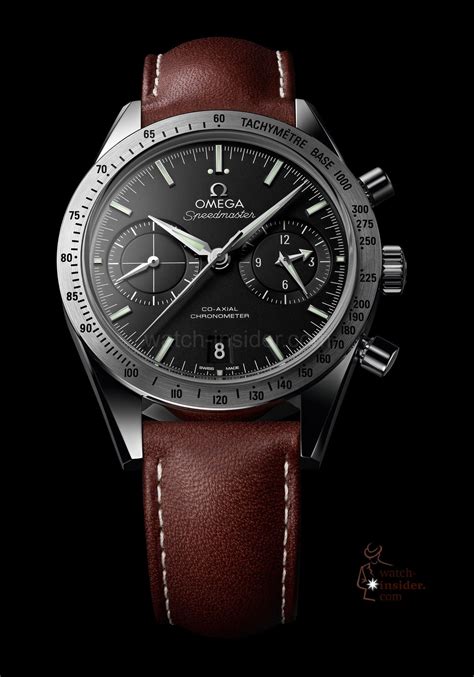 omega speedmaster brown strap|omega speedmaster with leather strap.